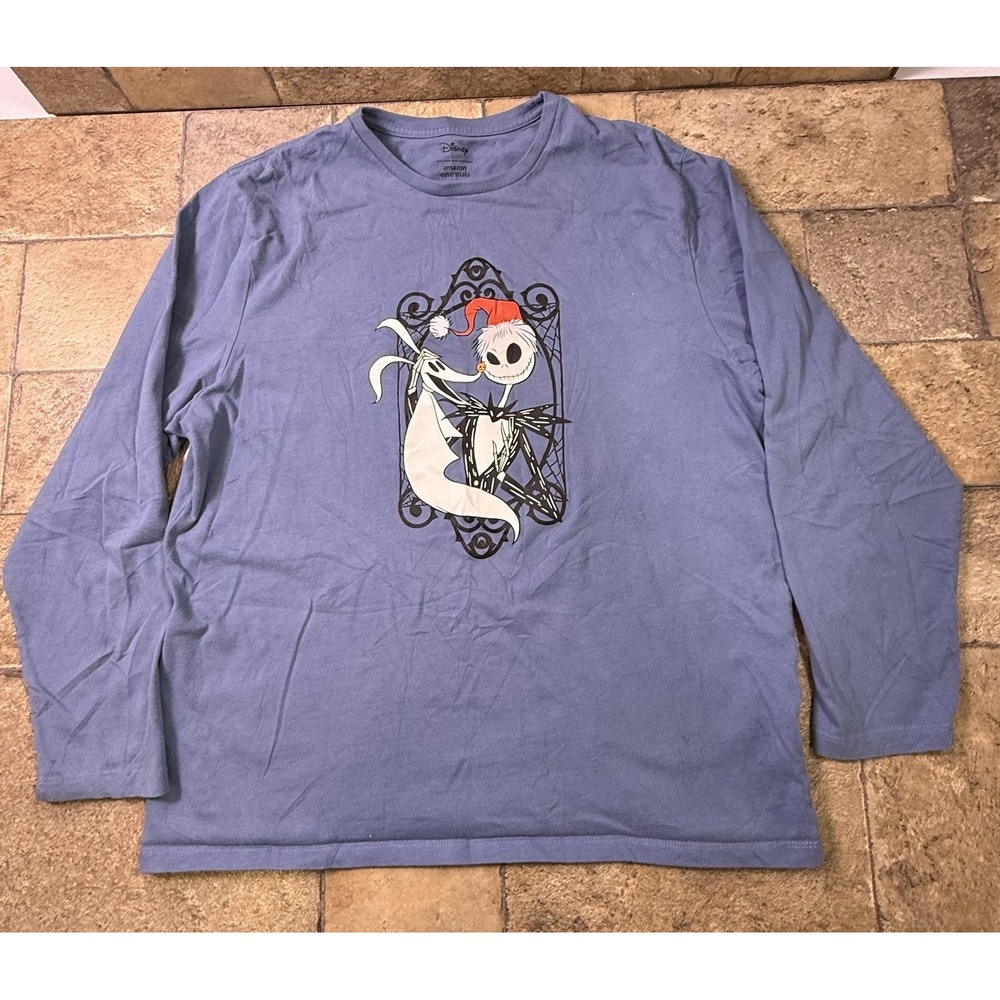 Disney Amazon Essentials Jack Skellington Blue Long Sleeve T-Shirt Large